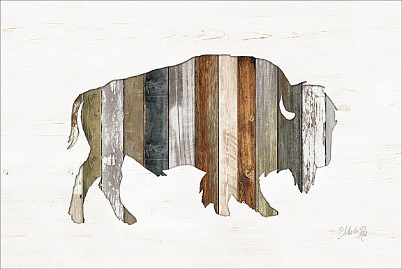 Marla Rae MAZ5201 - Wood Slat Bison - Bison, Wood Planks from Penny Lane Publishing