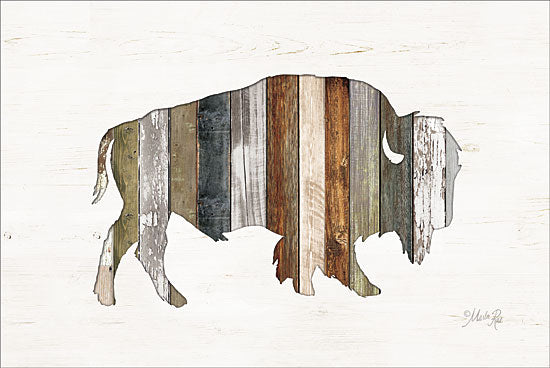 Marla Rae MAZ5201GP - Wood Slat Bison - Bison, Wood Planks from Penny Lane Publishing