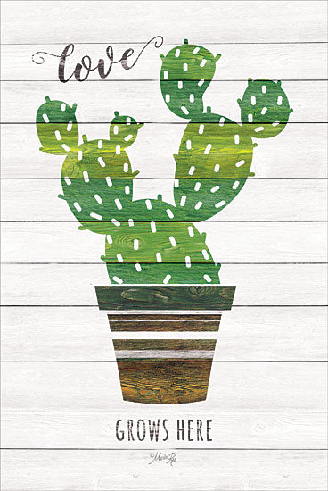 Marla Rae MAZ5225GP - Love Grows Here - Cactus, Southwest, Pots, Love Grows Here from Penny Lane Publishing