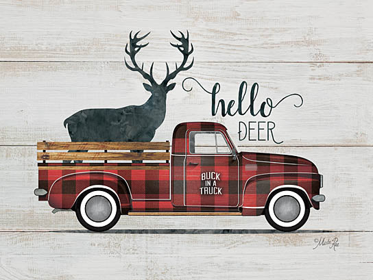 Marla Rae MAZ5244 - Hello Deer Vintage Truck - Truck, Deer, Plaid, Hello from Penny Lane Publishing
