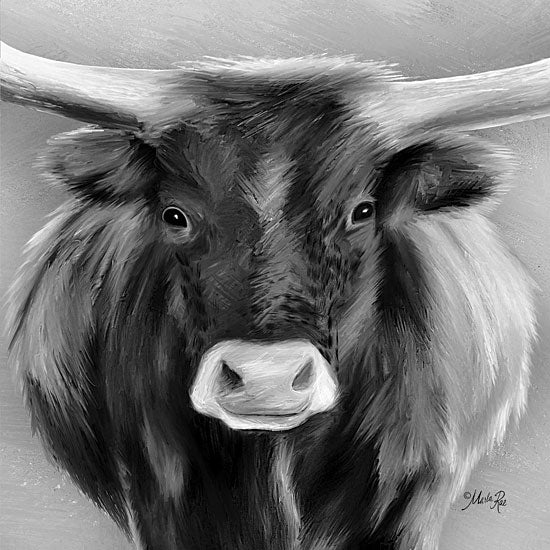 Marla Rae MAZ5298 - Tank  Longhorn, Steer, Farm, Black & White from Penny Lane
