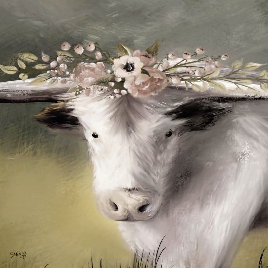 Marla Rae MAZ5345 - Minnie Portrait  Cow, Floral Crown, Flowers, Portrait, Selfie from Penny Lane