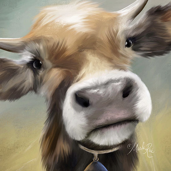 Marla Rae MAZ5362 - Up Close Moomoo - 12x12 Cow, Portrait, Selfie, Farm from Penny Lane