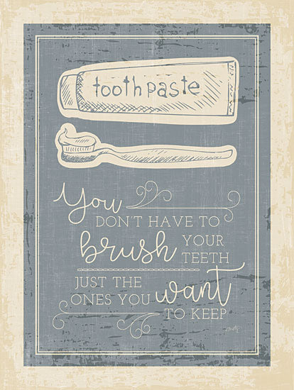 Misty Michelle MMD358 - Brush Your Teeth - 12x16 Brush Your Teeth, Toothpaste, Rustic, Bath, Bathroom, Humorous from Penny Lane