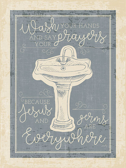 Misty Michelle MMD359 - Wash Your Hands - 12x16 Wash Your Hands, Sink, Rustic, Bath, Bathroom, Humorous from Penny Lane