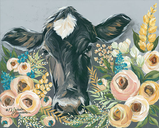 Michele Norman MN104 - Cow in the Flower Garden Cow, Flowers, Flower Garden from Penny Lane