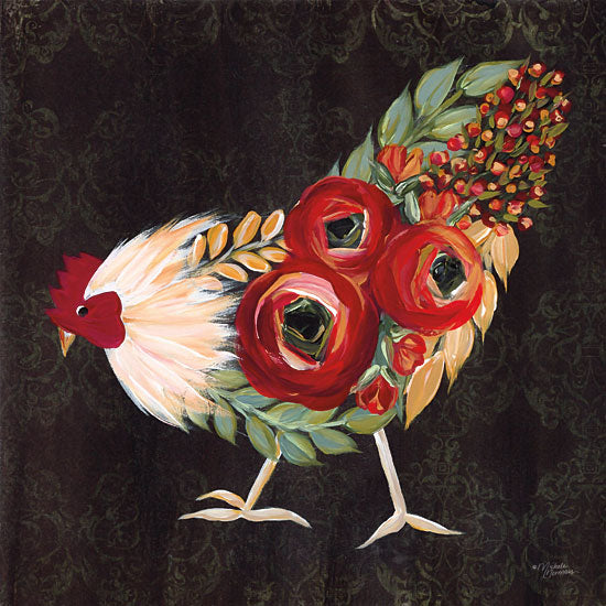 Michele Norman MN118 - Botanical Rooster - 12x12 Rooster, Farm Animal, Flowers, Botanical from Penny Lane