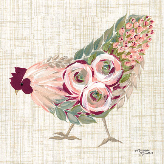 Michele Norman MN120 - Botanical Rooster II - 12x12 Rooster, Flowers, Botanical, Farm, Whimsical from Penny Lane