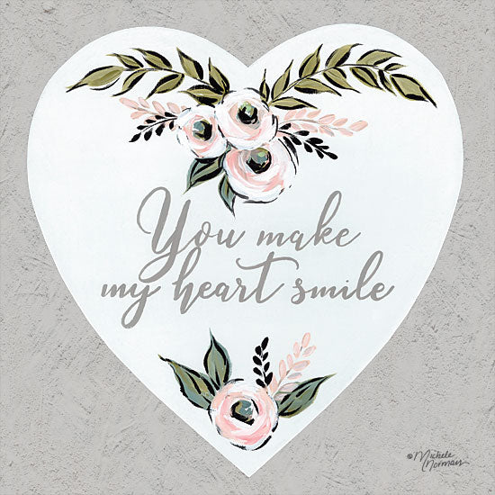 Michele Norman MN124 - You Make My Heart Smile - 12x12 My Heart Smile, Heart, Flowers, Love, Signs from Penny Lane