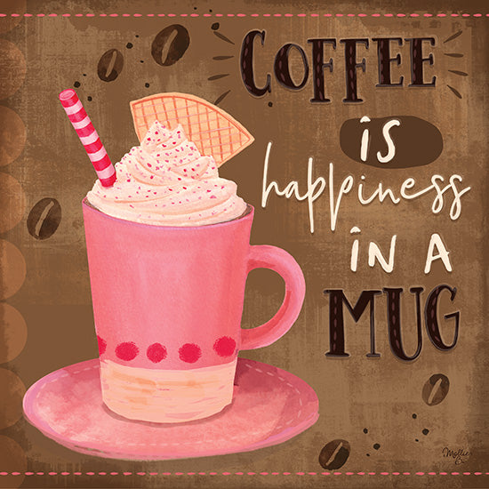 Mollie B. MOL1923 - Coffee is Happiness in a Mug - 12x12 Coffee, Happiness, Latte, Coffee Bean, Kitchen from Penny Lane