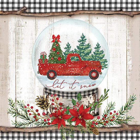 Mollie B. MOL1950 - Let it Snow Red Truck - 12x12 Holidays, Let It Snow, Snow Globe, Red Truck, Christmas Trees, Poinsettia from Penny Lane