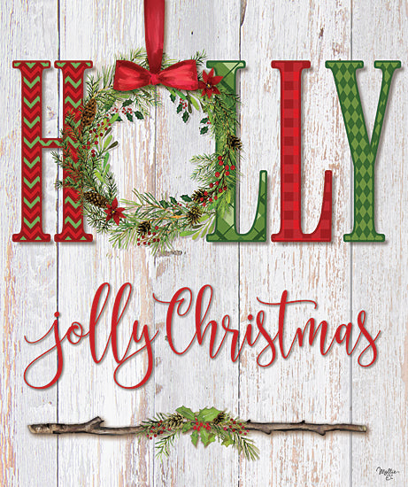 Mollie B. MOL2017 - MOL2017 - Holly Jolly Christmas - 12x16 Wood Planks, Signs, Holly Jolly Christmas Wreath from Penny Lane