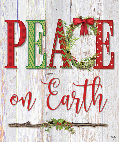 Mollie B. MOL2019 - MOL2019 - Peace on Earth - 12x16 Wood Planks, Signs, Peace on Earth, Christmas, Wreath from Penny Lane