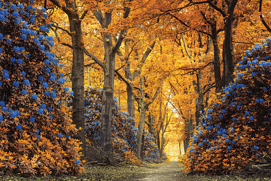 Martin Podt MPP440 - Blue Trees, Path, Autumn, Flowers, Blue Flowers from Penny Lane