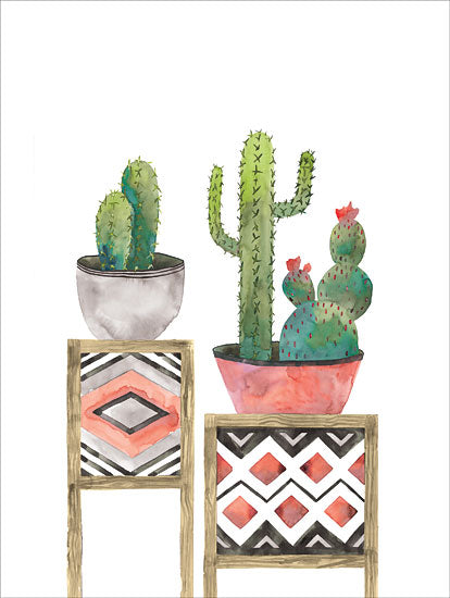 Masey St. Studios MS131 - Cactus Tables with Coral Cactus, Southwestern, Collage, Coral from Penny Lane