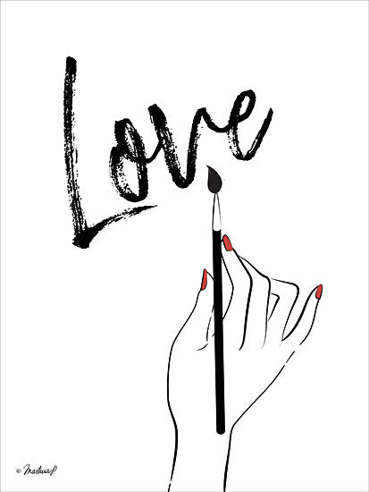 Martina Pavlova PAV111 - Love Note - 12x16 Love, Hand, Paintbrush, Writing from Penny Lane