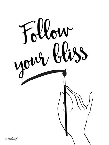 Martina Pavlova PAV112 - Follow Your Bliss - 12x16 Follow Your Bliss, Paintbrush, Hand, Writing from Penny Lane