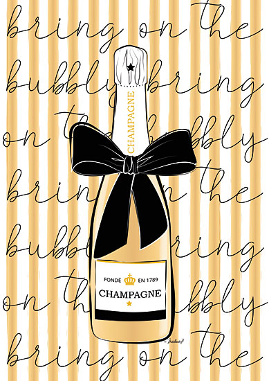 Martina Pavlova PAV149 - Bubbles and Bows - 12x16 Champagne, Bottles, Celebration, New Year's Eve, Wedding from Penny Lane