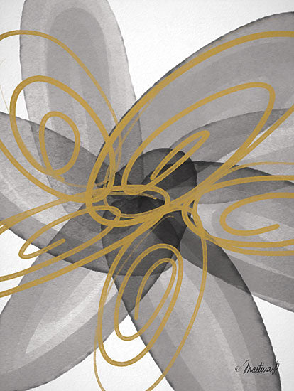 Martina Pavlova PAV157 - Golden Bloom - 12x16 Flower, Bloom, Gold, Abstract from Penny Lane