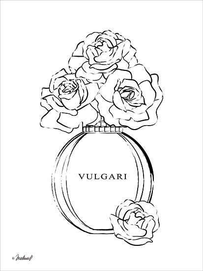 Martina Pavlova PAV168 - Rose Perfume - 12x16 Perfume, Perfume Bottle, Roses, Flowers, Black & White from Penny Lane