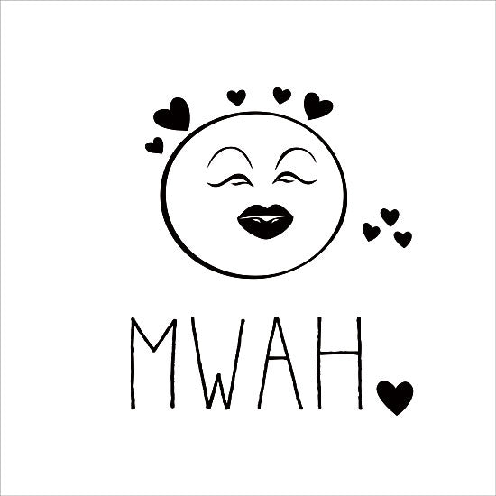 Lauren Rader RAD1317 - Mwah Mwah, Kisses, Smiley Face, Hearts, Modern, Emojifrom Penny Lane