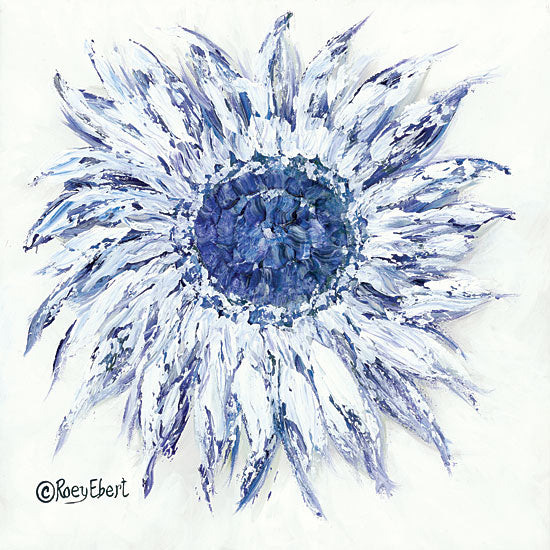 Roey Ebert REAR240 - Blue Sunflower - 12x12 Abstract, Flower, Botanical, Blue & White, Sunflowers from Penny Lane