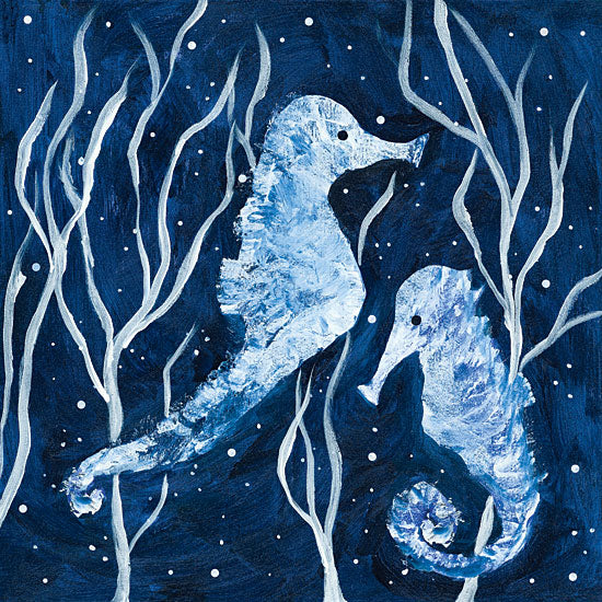 Roey Ebert REAR262 - Swimming Party - 12x12 Seahorses, Coastal, Blue and White, Seaweed from Penny Lane