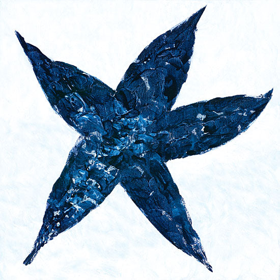 Roey Ebert REAR264 - Midnight Starfish - 12x12 Starfish, Coastal, Blue and White from Penny Lane