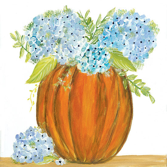 Roey Ebert REAR266 - Pumpkin Full of Hydrangeas - 12x12 Pumpkin, Hydrangeas, Autumn, Blooms from Penny Lane