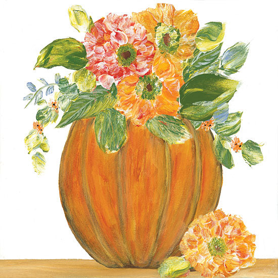 Roey Ebert REAR267 - Pumpkin Full of Mums - 12x12 Pumpkin, Mums, Autumn, Blooms from Penny Lane