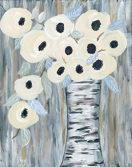 Roey Ebert REAR269 - Blooming Birch Vase I - 12x16 Flowers, Abstract, Birch, Birch Vase, White Flowers from Penny Lane