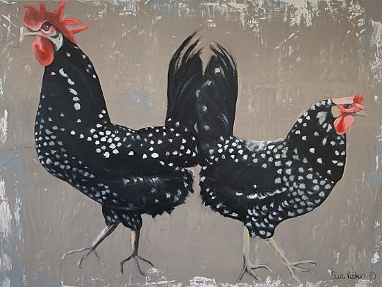 Suzi Redman RED124 - RED124 - Stand Off - 16x12 Rooster, Birds, Farm Life from Penny Lane