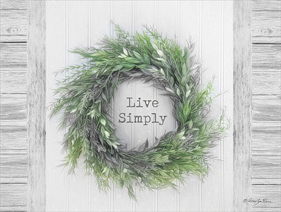 Robin-Lee Vieira RLV683 - Live Simply - Wreath, Greenery, Live Simply, Wood Planks from Penny Lane Publishing