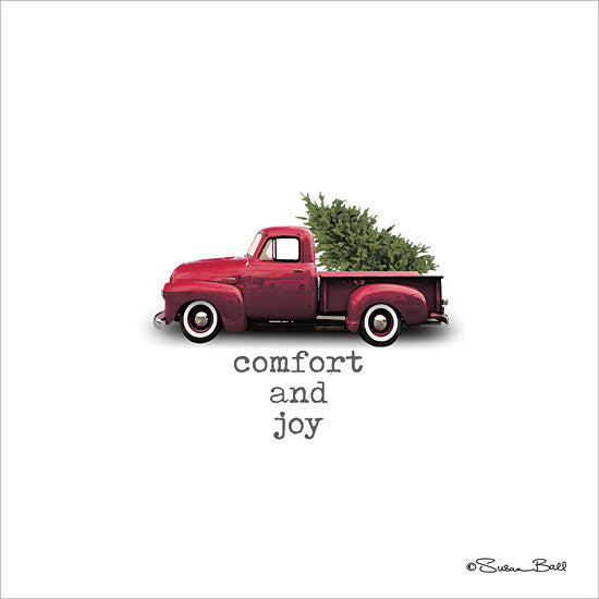 Susan Ball SB576 - Comfort and Joy Christmas Holiday, Christmas Tree, Truck, Vintage, Comfort, Joy from Penny Lane