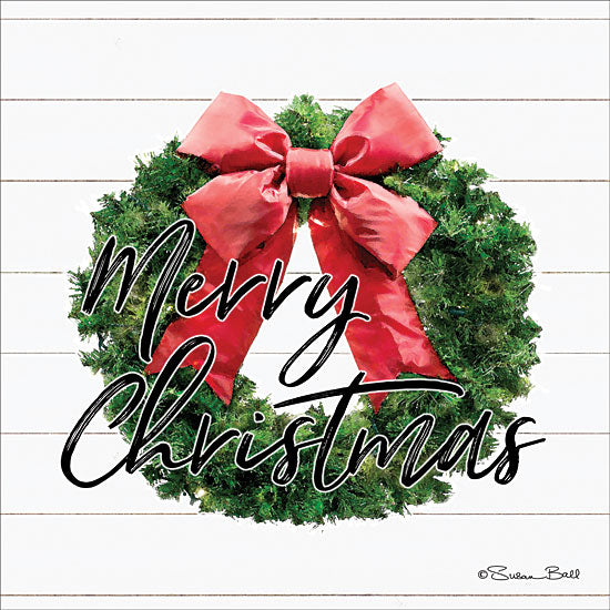 Susan Ball SB577 - Merry Christmas Wreath Holiday, Merry Christmas, Wreath, Shiplap, Holiday from Penny Lane