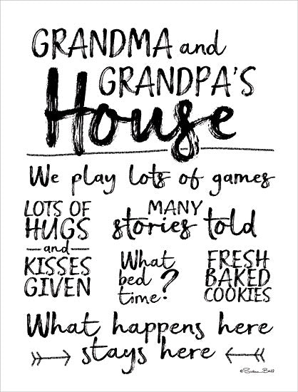Susan Ball SB608 - Grandma and Grandpa's House Signs, Grandparents, House Rules, Family, Love from Penny Lane