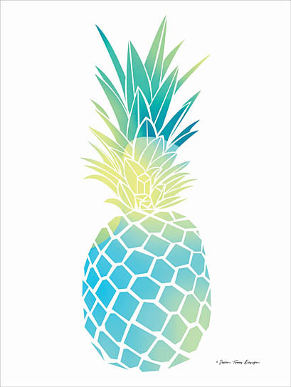 Seven Trees Design ST243 - Pineapple Prisma I - Pineapple, Blue, Green, Yellow, Stencils from Penny Lane Publishing