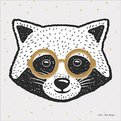 Seven Trees Design ST286 - Modern Furry Friend I - Raccoon, Glasses from Penny Lane Publishing