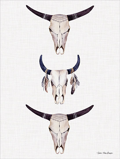 Seven Trees Design ST305 - Boho Steer Head III Skulls, Animal Skulls, Southwestern, Longhorn, Steers, Boho, Chic from Penny Lane