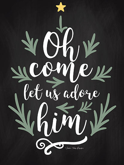 Seven Trees Design ST335 - Oh Come Let Us Adore Him Chalkboard, Adore Him, Greenery, Holiday from Penny Lane