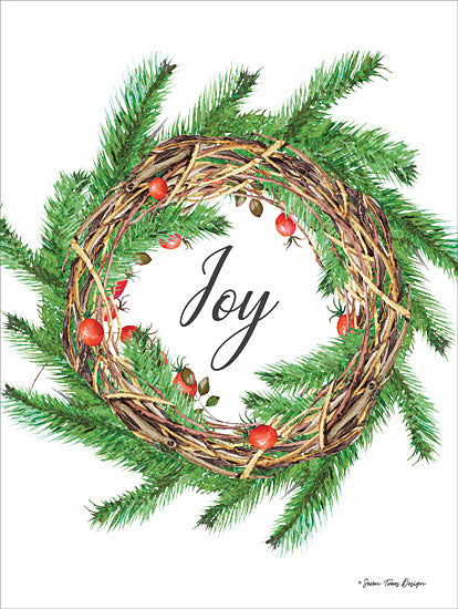 Seven Trees Design ST346 - Joy Wreath Joy, Wreath, Holiday, Pine Sprigs from Penny Lane
