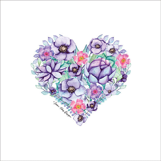 Seven Trees Design ST363 - Floral Love Heart II Flowers, Heart, Succulents from Penny Lane