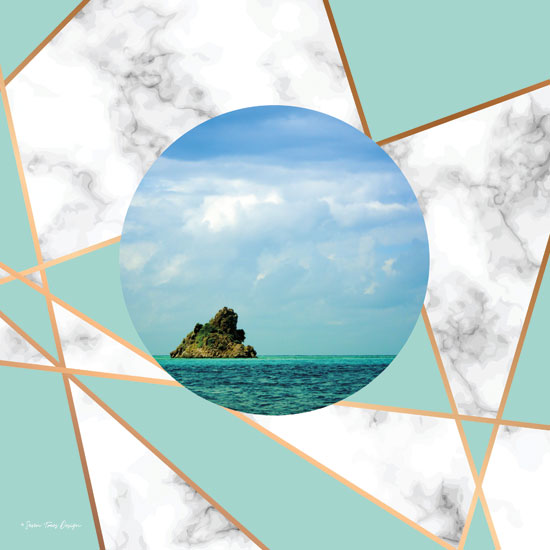 Seven Trees Design ST389 - Marble Polygonal Island Polygonal Island, Marble, Coastal from Penny Lane