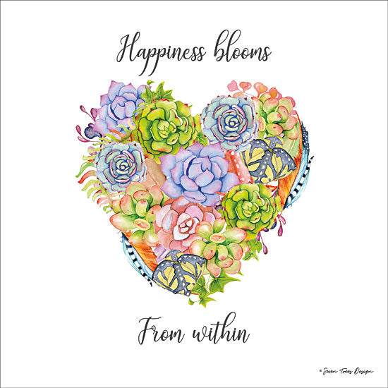 Seven Trees Design ST405 - Happiness Blooms Succulents Succulents, Happiness, Heart from Penny Lane