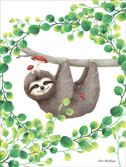 Seven Trees Design ST420 - Hanging Around Sloth I Sloth, Mushrooms, Greenery, Hanging Around from Penny Lane