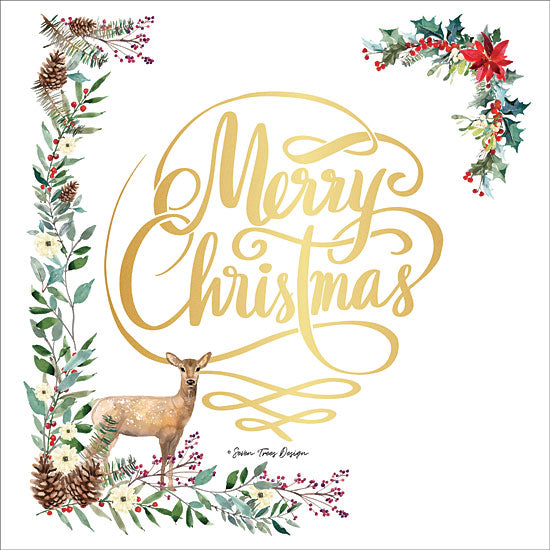 Seven Trees Design ST459 - ST459 - Forest Merry Christmas - 12x12 Signs, Christmas, Christmas Ivy, Poinsettia, Deer, Typography from Penny Lane
