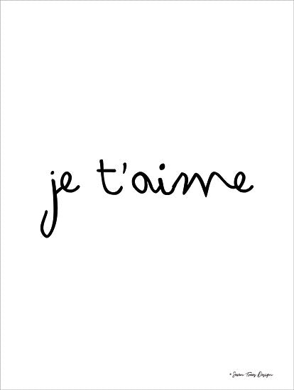 Seven Trees Design ST511 - Je T'aime - 12x16 I Love You, French, Calligraphy from Penny Lane