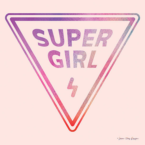 Seven Trees Design ST521 - Super Girl - 12x12 Super Girl, Tween, Kid's Art, Rainbow Color, Retro from Penny Lane
