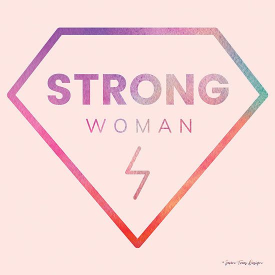 Seven Trees Design ST522 - Strong Woman - 12x12 Strong Woman, Tween, Kid's Art, Rainbow Color, Retro from Penny Lane