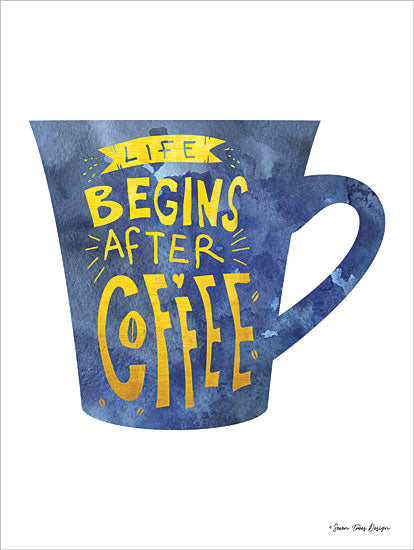 Seven Trees Design ST533 - Life Begins After Coffee - 12x16 Life Begins After Coffee, Coffee Cup, Kitchen from Penny Lane